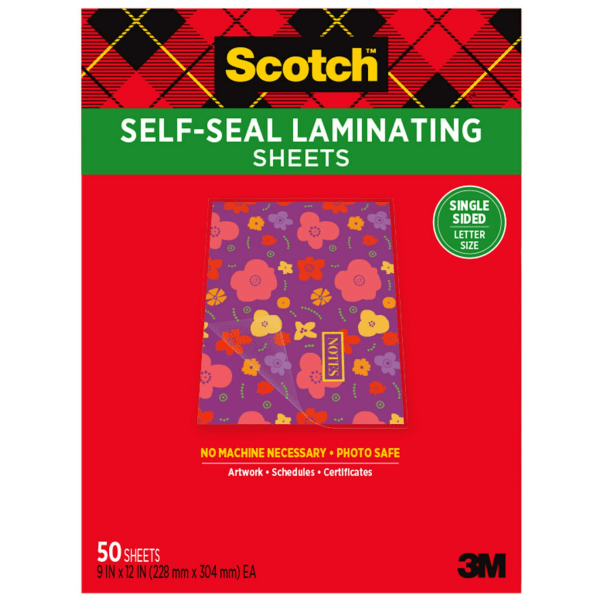 UPC 051141371269 product image for Scotch Self-Seal Laminating Sheets, 50 Laminating Sheets, Laminate Business Card | upcitemdb.com