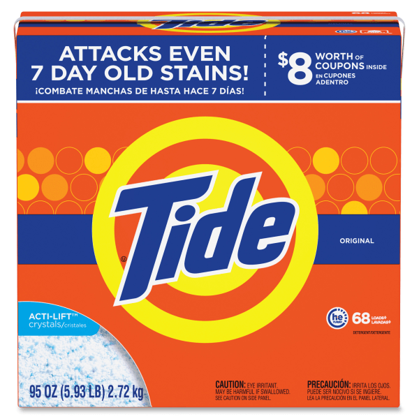 Tide Powder Laundry Detergent - Concentrate Powder - 95 oz (5.94 lb) - Original Scent - 3 / Carton - Orange -  84997CT