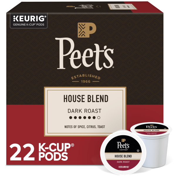 Peet's® Coffee & Tea Single-Serve Coffee K-Cup®, House Blend, Carton Of 22