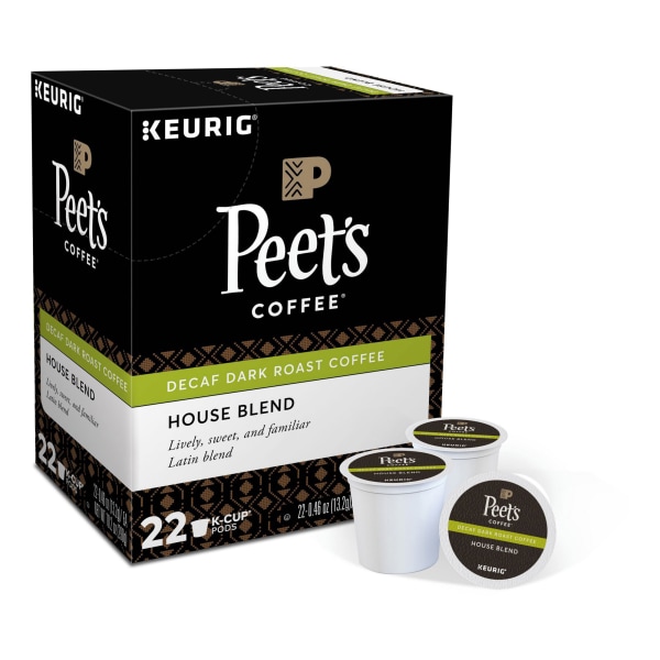 Photos - Coffee Peet's®  & Tea Single-Serve  K-Cup® Pods, Decaffeinated, House Blend, Carton Of 22 10099555065449