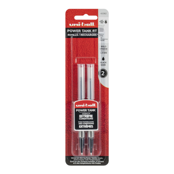 uni-ball Power Tank Ballpoint Pen Refill, 1.0 mm, Black, Pack Of 2 - 42082 - Office Supplies Refillable ballpoint pens allow you to write effec sku 42082