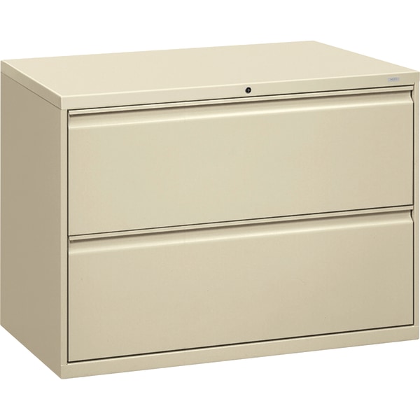 HON® 800 20""D Lateral 2-Drawer File Cabinet With Lock, Putty -  892LL