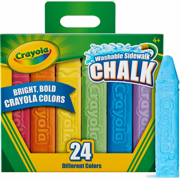 Crayola Washable Sidewalk 24 Count of Various Colors for Outdoor Play