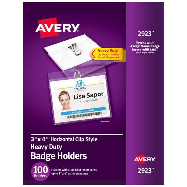 UPC 072782029234 product image for Avery® Heavy Duty Horizontal ID Badge Holders With Clips, 3