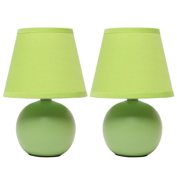 Simple Designs – Mini Ceramic Globe Table Lamp 2 Pack Set