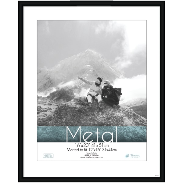 Timeless Frames Metal Frame, Matted, 16 x 20 , Black