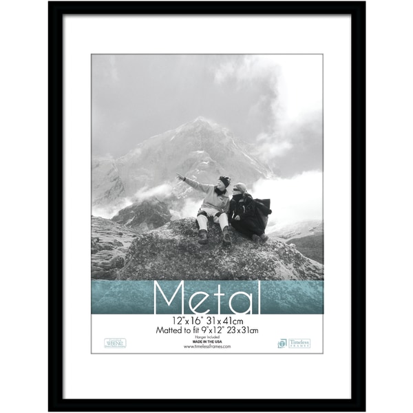 Timeless Frames Metal Frame, Matted, 12 x 16 , Black