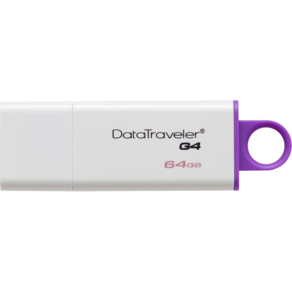 Флэш-диск 64gb kingston data traveler g4,USB 3.0,бело-фиолетовый, dtig4/64gb (740617220476)