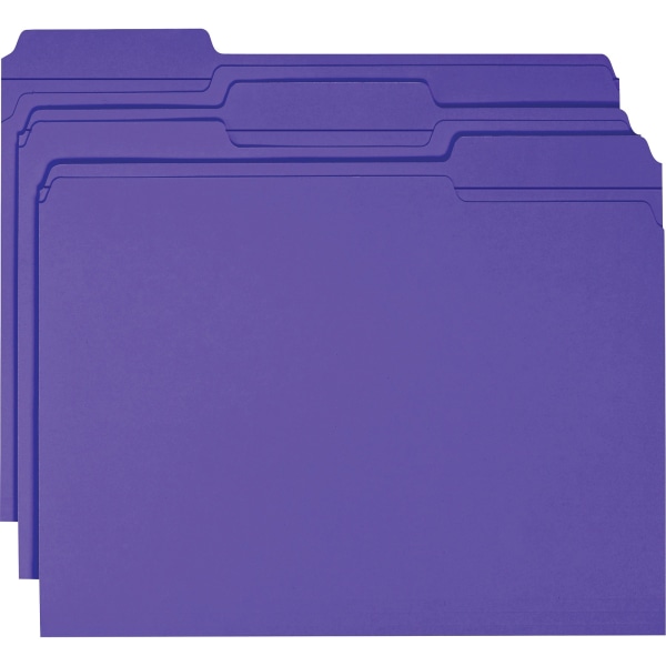 UPC 086486130349 product image for Smead® 1/3-Cut 2-Ply Color File Folders, Letter Size, Purple, Box Of 100 | upcitemdb.com