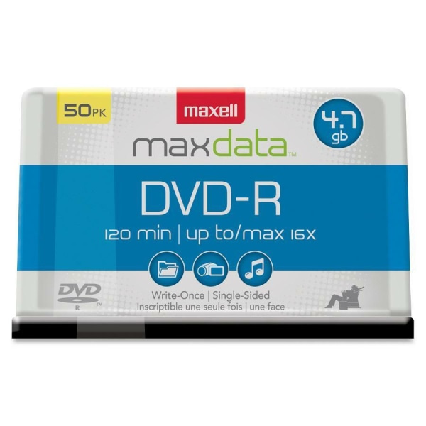 UPC 025215624278 product image for Maxell® DVD-R Recordable Media Spindle, 4.7GB/120 Minutes, Pack Of 50 | upcitemdb.com