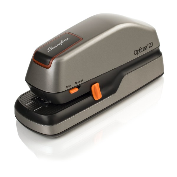 Swingline Optima 20 Electric Desktop Stapler, 20-Sheet Capacity, Gray/Silver (48208), Paper | Quill
