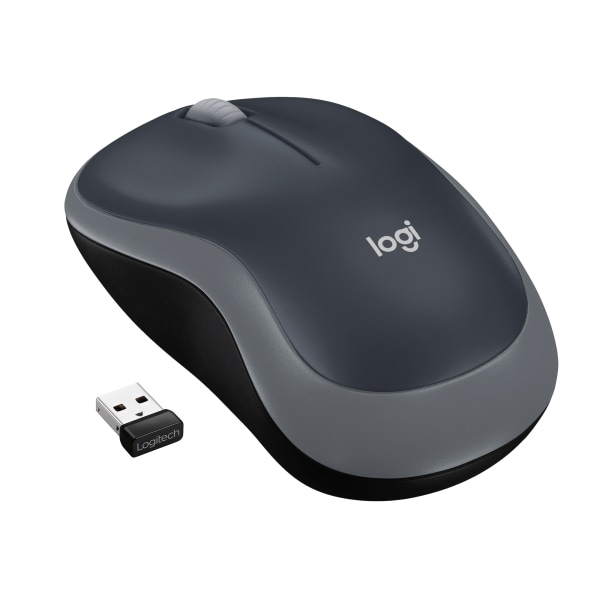 Logitech M185 Wireless Ambidextrous Optical USB Mouse, Swift Grey (910-002225) | Quill