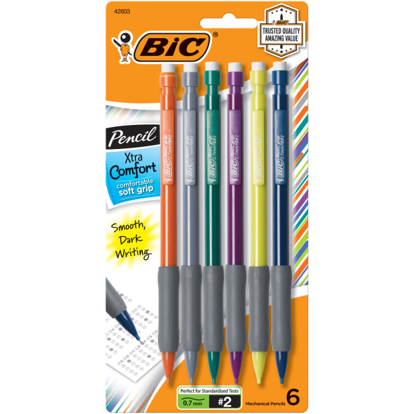 UPC 070330404410 product image for BIC Xtra Comfort Mechanical Pencils, 0.7 mm, Assorted Barrel Colors, Pack Of 6 | upcitemdb.com