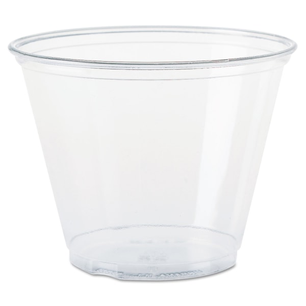 Solo Squat Plastic Cold Drink Cups, 9 Oz, Clear, 50 Cups Per Bag, Case Of 20 Bags
