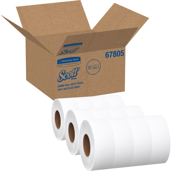 Scott Essential 100% Recycled Fiber Jumbo Roll Bathroom Tissue