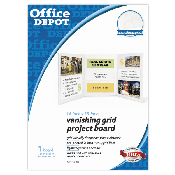 UPC 079784906037 product image for Office Depot Brand Vanishing Grid Tri-Fold Foam Board, 14