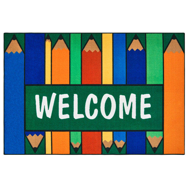 Carpets for Kids® KID$Value Rugs™ Colorful Pencils Welcome Activity Rug, 4' x 6' , Multicolor -  48.36