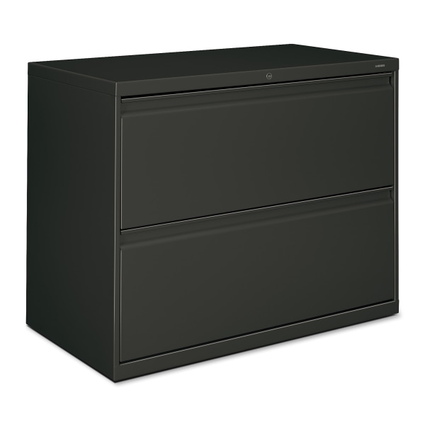 HON® 800 20""D Lateral 2-Drawer File Cabinet With Lock, Charcoal -  882LS