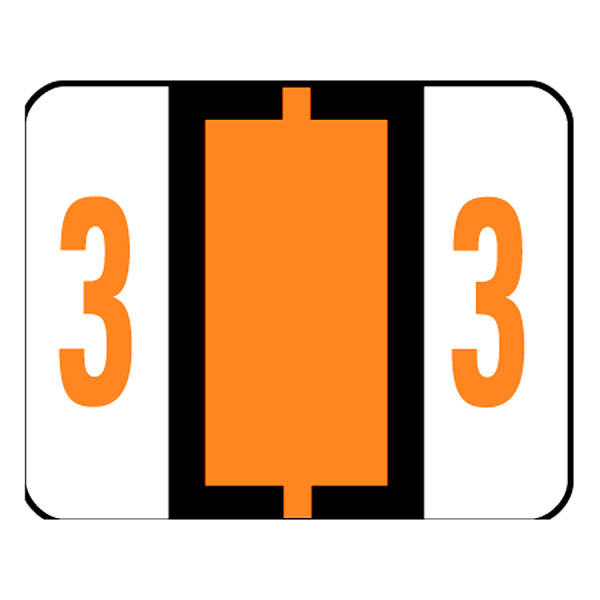 UPC 086486673730 product image for Smead® BCCRN Bar-Style Permanent Numerical Labels, 3, Dark Orange, Roll Of 500 | upcitemdb.com