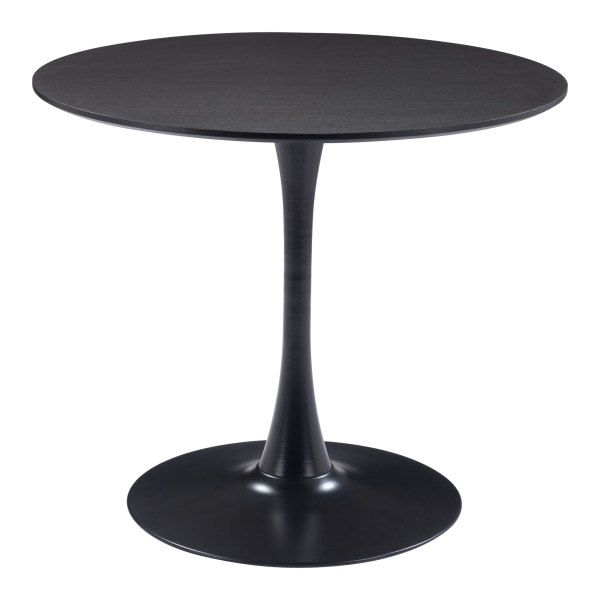 Zuo Modern Opus MDF And Steel Round Dining Table, 30-5/16""H x 35-7/16""W x 35-7/16""D, Black -  109558