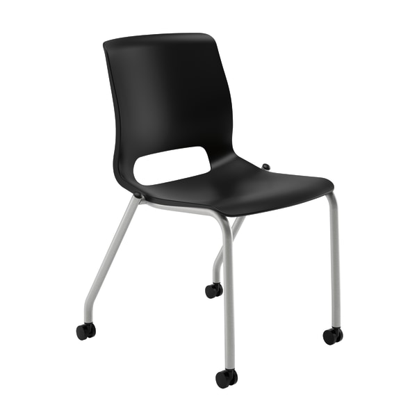UPC 791579817815 product image for HON® Motivate Stacking Chair With Casters, Onyx, Set Of 2 | upcitemdb.com