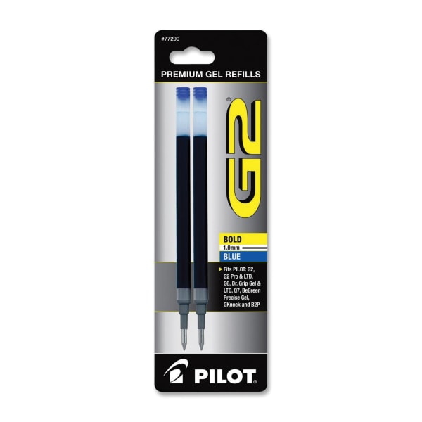 Pilot G2 Gel Refills Bold Point 10mm Blue Ink Pack of 2 Refills