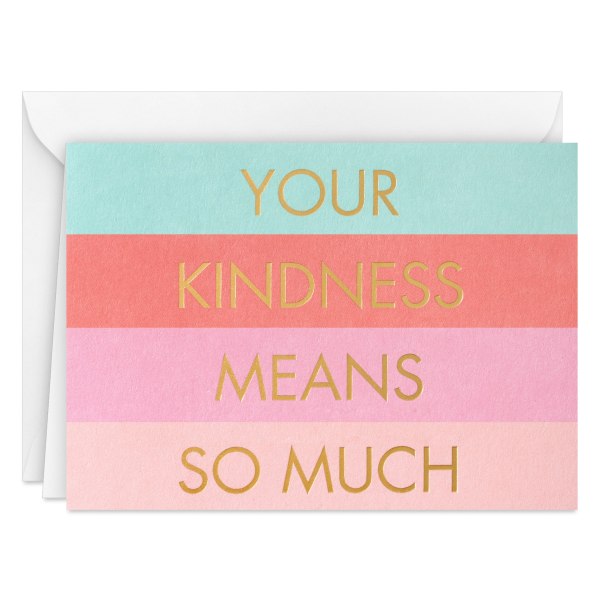 Hallmark Blank Thank-You Notes, Your Kindness Means So Much (Pack of 10 Cards with Envelopes)