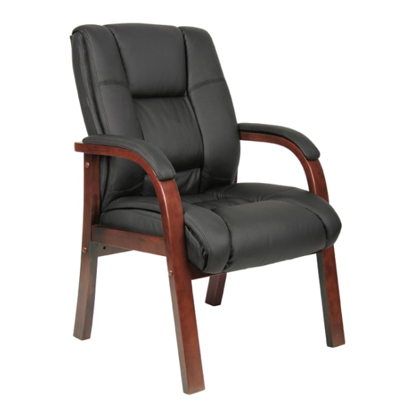 Boss Office Products Aaria Mid-Back Guest Chair, Black/Cherry