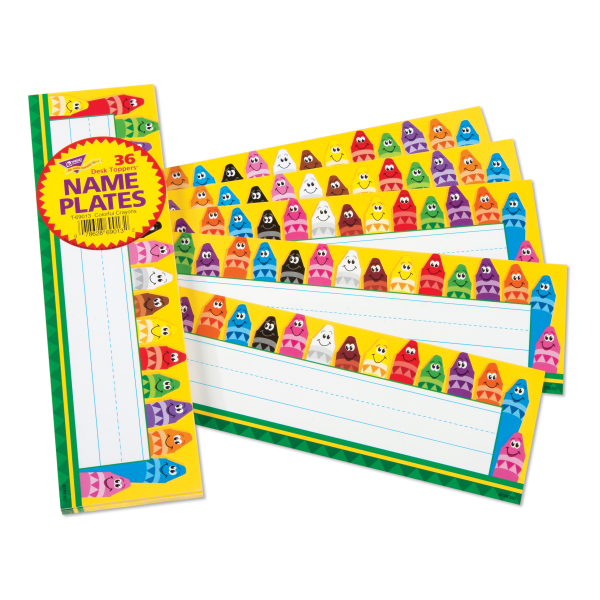 Photos - Office Paper Trend Desk Toppers� Name Plates, 2-7/8" x 9-1/2", Colorful Crayons, Pack Of 36 T-69013 