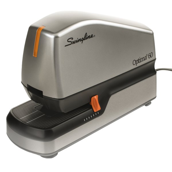 Swingline Optima 60 Electric Desktop Stapler, 60-Sheet Capacity, Staples Included, Gray/Silver (48210)