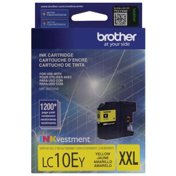 Brother® LC10 Yellow High-Yield Ink Cartridge, LC10EY