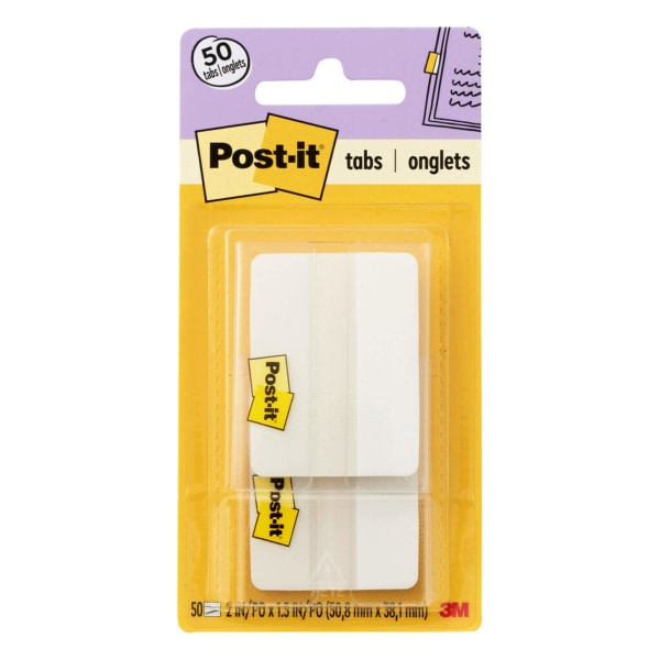 Photos - File Folder / Lever Arch File Post-it Durable Tabs, 2 in. x 1.5 in., Pack of 50 Tabs White 