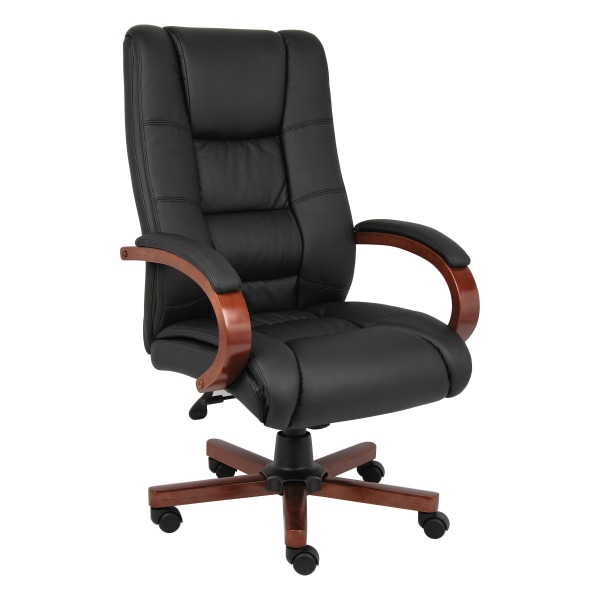 Boss Office Products High Back Executive Wood Finished Chair