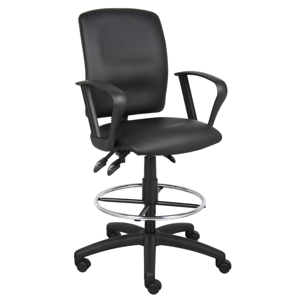 Multi-Function Budget Drafting Stool, Black/Chrome