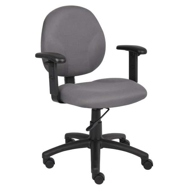 Boss Office Products Ergonomic Task Chair With Arms, Gray/Black -  B9091GY