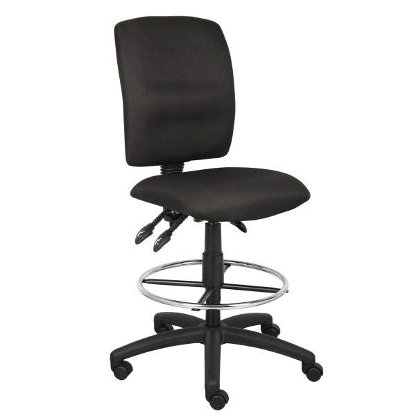 Photos - Other Furniture BOSS Fabric Drafting Stool, Black/Chrome B1635-BK 