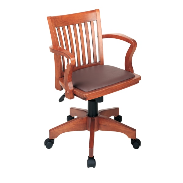 OSP Designs Deluxe Bankers Chair, Brown/Fruitwood