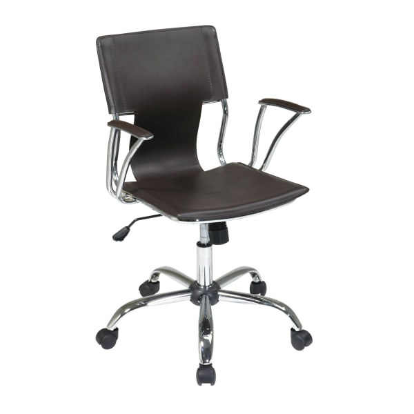 Office Star Avenue Six Dorado Office Chair, Espresso Brown/Chrome