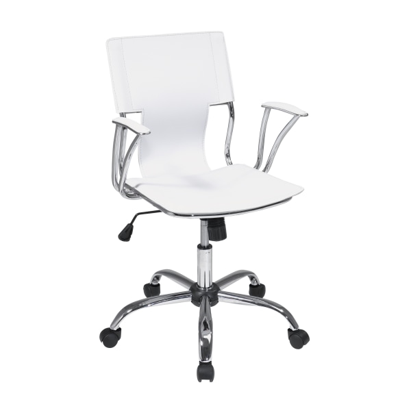 Office Star Avenue Six Dorado Office Chair, White/Chrome - DOR26-WH - Furniture Multifunction chair offers multiple adjustment opt sku DOR26-WH