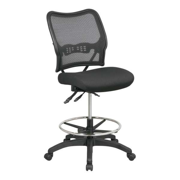 Office Star SPACE Deluxe Ergonomic Air Grid/Mesh Armless Drafting Chair, Black