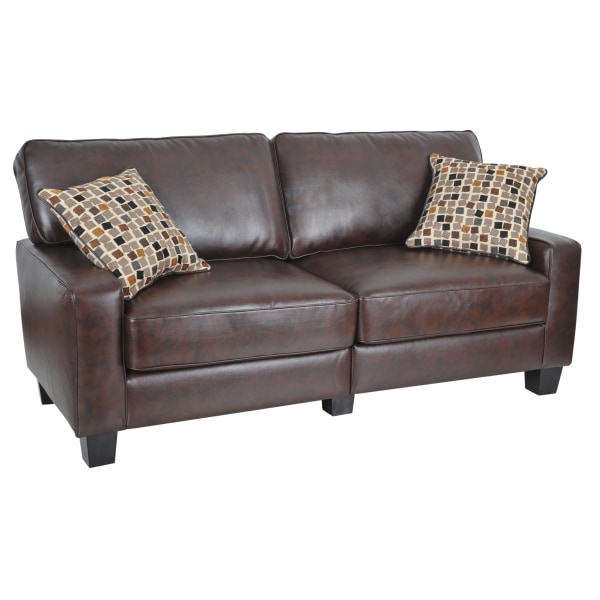 Photos - Sofa Serta � RTA Monaco Bonded Leather , 72"W, Brown CR43533P 