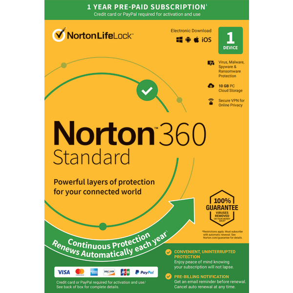 Norton™ 360 Standard, For 1 Device, 1-Year Subscription, Product Key