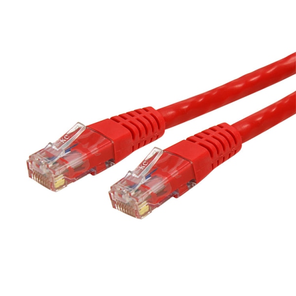 StarTech.com 10ft CAT6 Ethernet Cable - Red Molded Gigabit CAT 6 Wire - 100W PoE RJ45 UTP 650MHz - Category 6 Network Patch Cord UL/TIA - 650MHz - 100 -  C6PATCH10RD