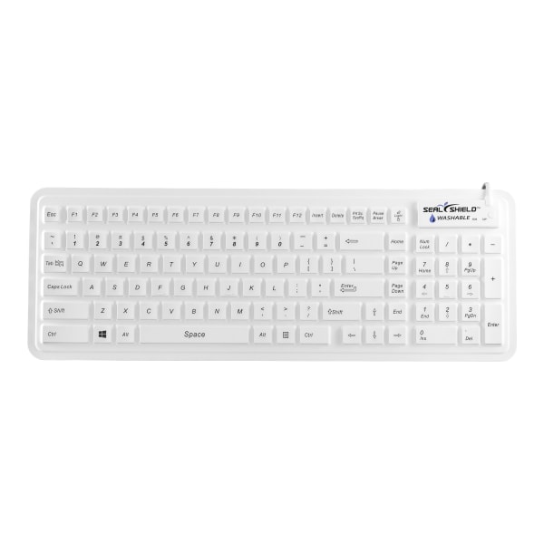 Seal Shield Seal Glow Waterproof  Keyboard  washable  backlit  USB  white