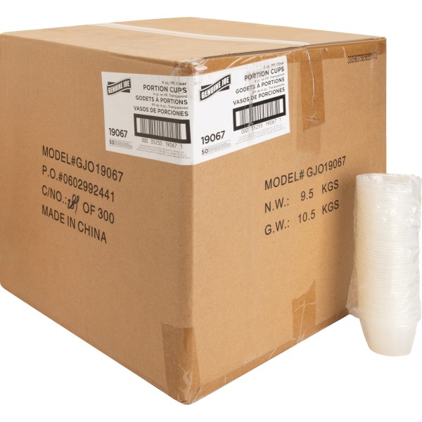 Photos - Bakeware Genuine Joe Portion Cups - 50 / Bag - 4 fl oz - 50 / Carton - Clear - Polystyrene - Beverage, Sauce 19067