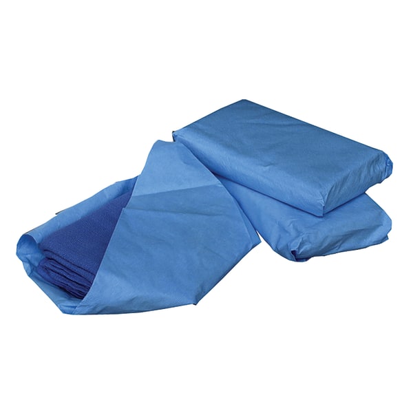 Medline Sterile Disposable Surgical Towels, 17"" x 27"", Blue, 4 Towels Per Pack, Case Of 20 Packs -  MDT2168284