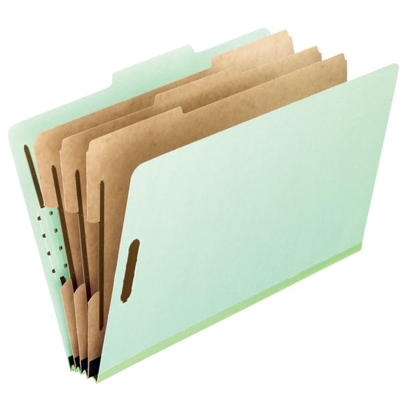 Pendaflex® Pressboard Classification Folders, 3"" Expansion, Letter Size, Light Green, Box Of 10 Folders -  17174