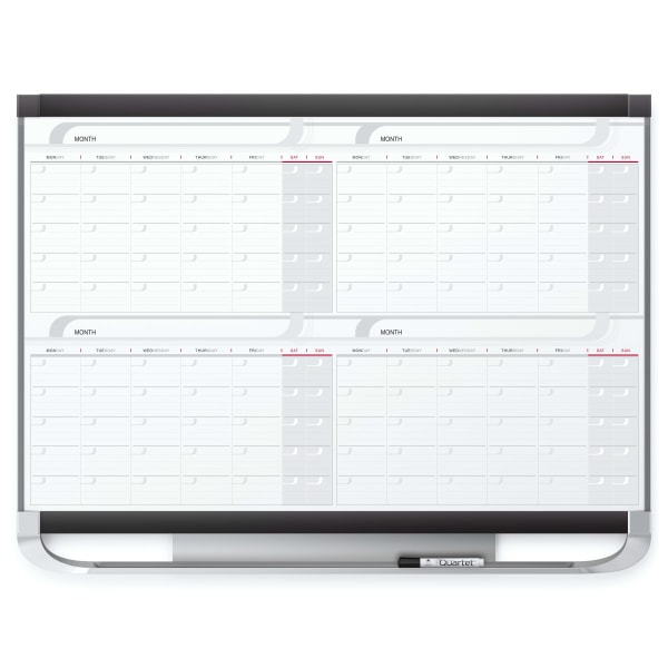 Photos - Garden & Outdoor Decoration ACCO Quartet� Prestige� 2 Magnetic 4 Month Calendar Dry-Erase Whiteboard, 36" x 24", Aluminum Frame With Graphite Finish 4MCP23P2 
