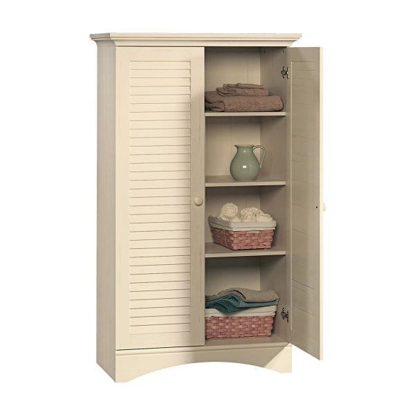 Sauder® Harbor View Storage Cabinet, 4-Shelf, Antiqued White -  400742