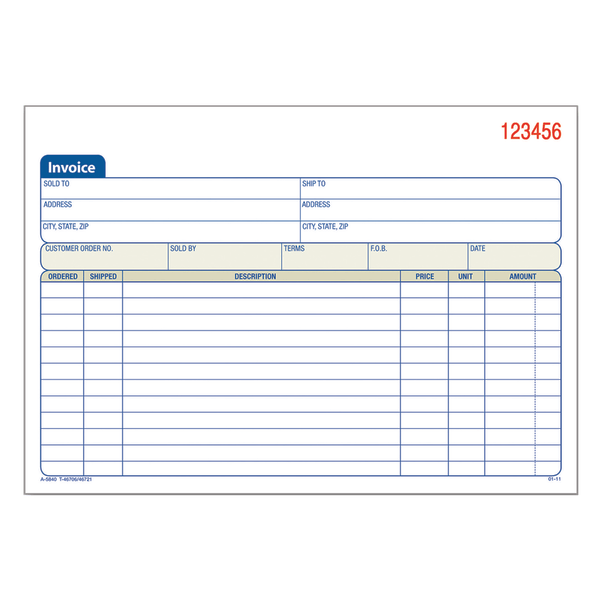 Adams Invoice  2-Part  Carbonless  50 Sets per Book